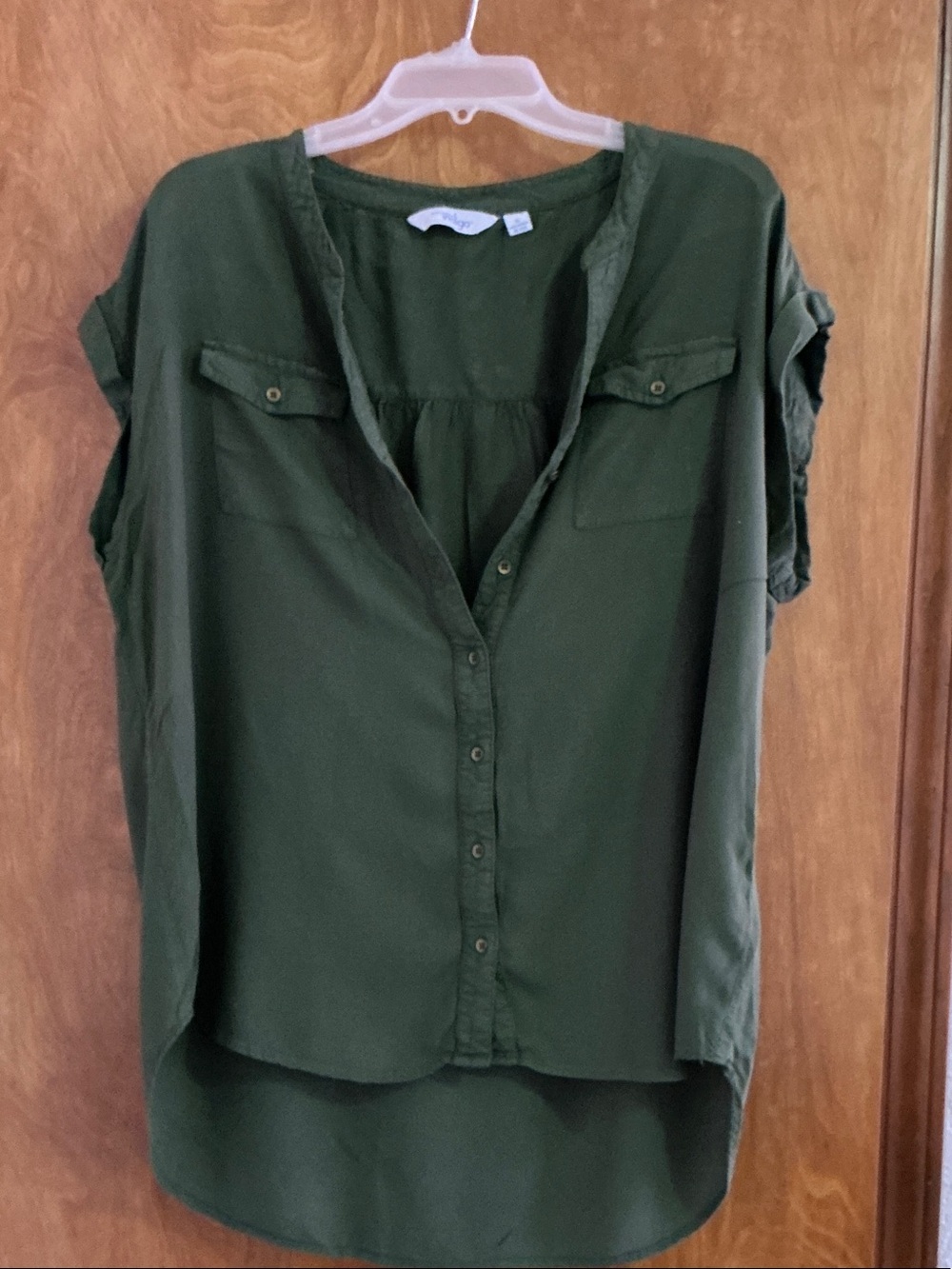 Great Northwest Clothing Company Olive Green Button-Front Blouse